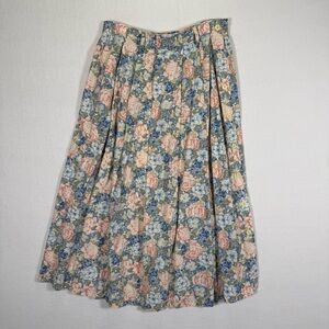 vintage talbots petite skirt Floral Pleated size 12 pastel